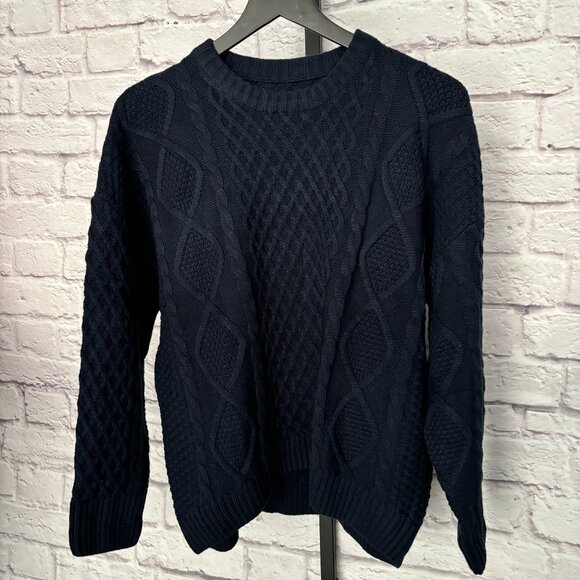 Classic Navy Cable Knit Sweater - Small. - Picture 1 of 3